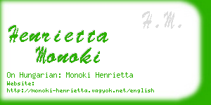 henrietta monoki business card